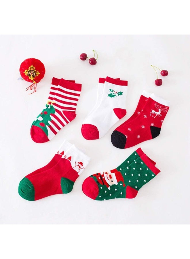 LITOON LITOON Christmas Socks Children Socks Christmas Gift Kid Socks for Kid Boy Girl 5 Pairs - Image 3