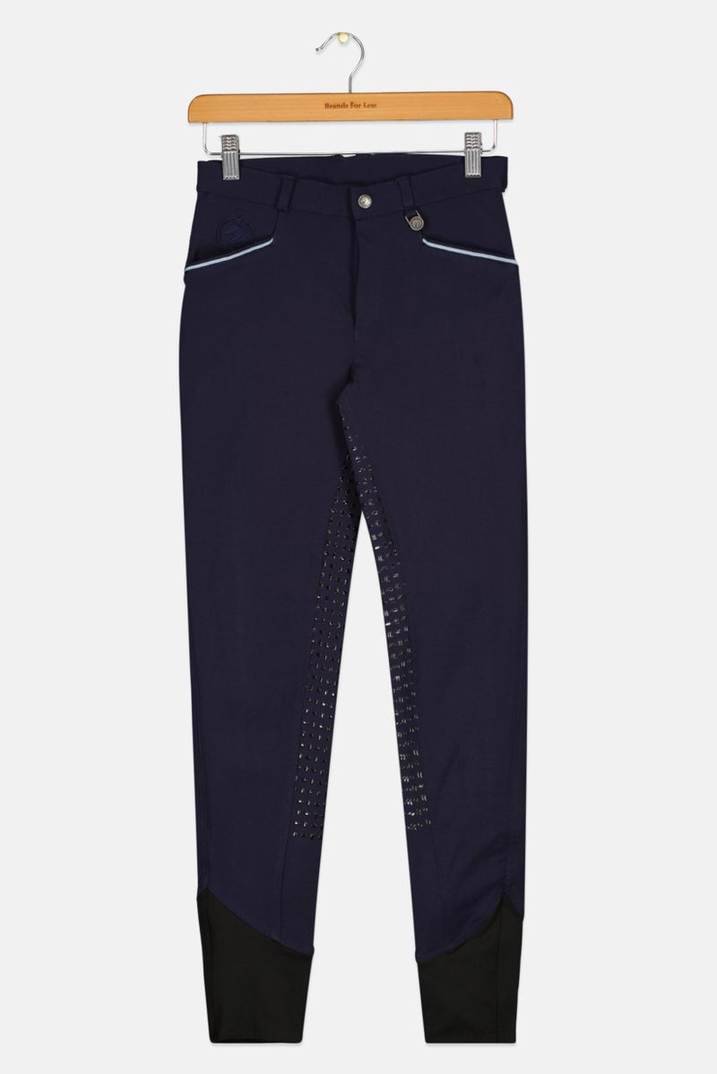 Tchibo Kids Girl Regular Fit Textured Pull On Pants, Navy Blue  - Image 1