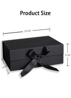 جمورو صندوق هدايا أسود مع شريط لعيد الأم ، عيد الحب ، أعياد الميلاد ، الحزب 26*19*8cm  - Image 3