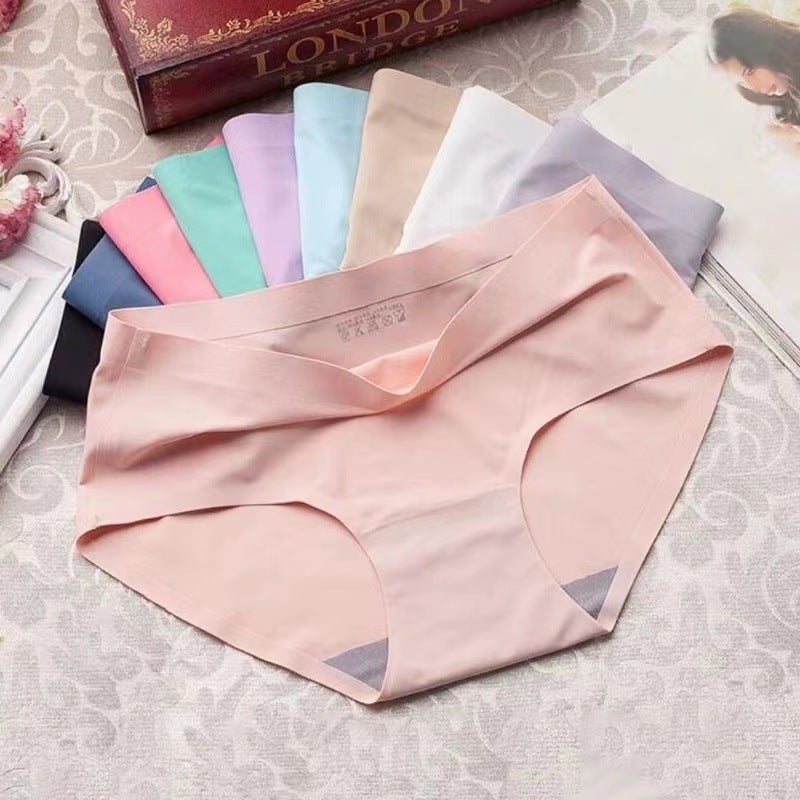 One-Piece Ice Silk Seamless Underwear Ladies Waist Non-Cotton Crotch Summer Thin Briefs Special Supply - Image 2