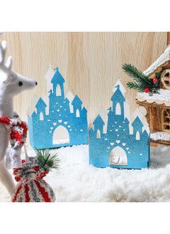 Chinco 20 Pieces Princess Birthday Party Decorations Blue Castle Boxes Glitter Party Favor Popcorn Boxes Princess Castle Table Centerpiece Bridal Party Decorations For Girls 3.5 X 2 X 5.9 Inch  - Image 4