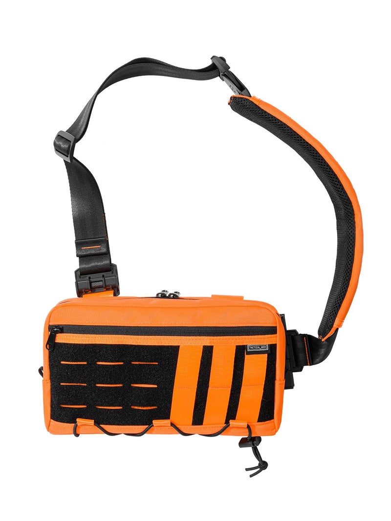 TACTICAL_GEEK Crossbody Shoulder Bag, Multipurpose Daypack, Chest Backpack Casual Sling Bag for Men & Women (L3C-Orange) - Image 1