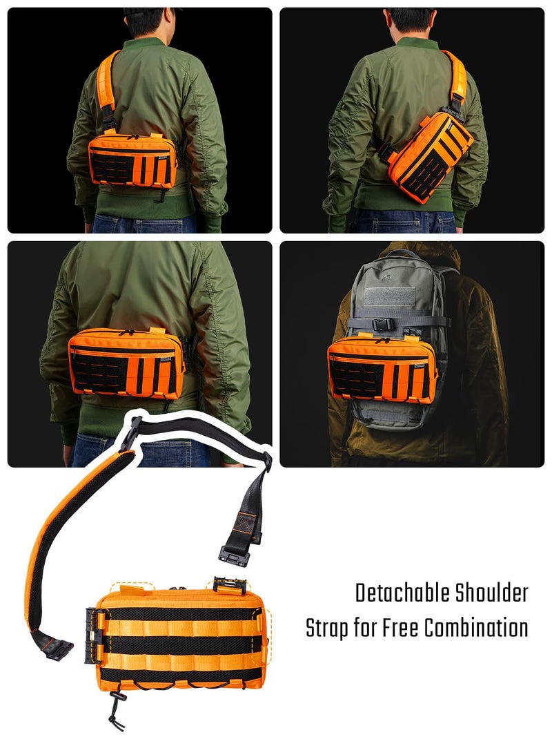 TACTICAL_GEEK Crossbody Shoulder Bag, Multipurpose Daypack, Chest Backpack Casual Sling Bag for Men & Women (L3C-Orange) - Image 5
