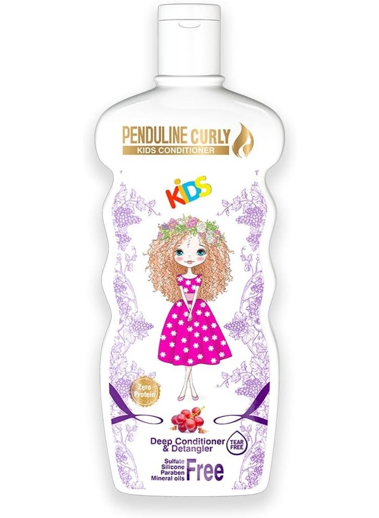 بيندولين بلسم كيرلي كيدز بزيت الأرجان (300 مل) - ينظف الشعر بلطف، ويتحكم في التجعد، ويغذيه، ويرطبه ليمنحك تجعيدات ناعمة وواضحة. - Image 1