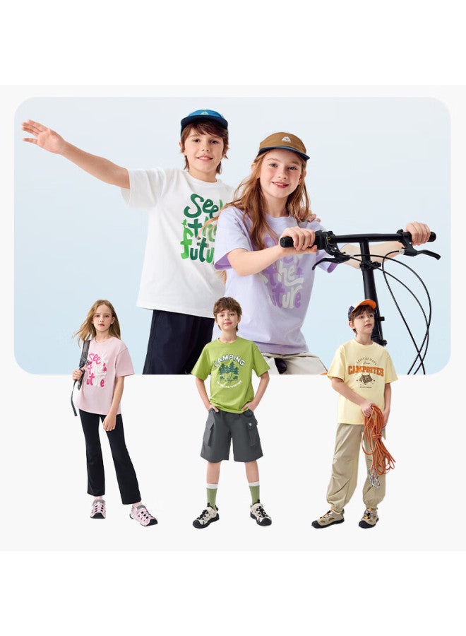 Balabala Kids Short Sleeve T-shirt Boys Girls Summer Quick-drying Moisture-wicking Parent-child Top 208225117220 - Image 1