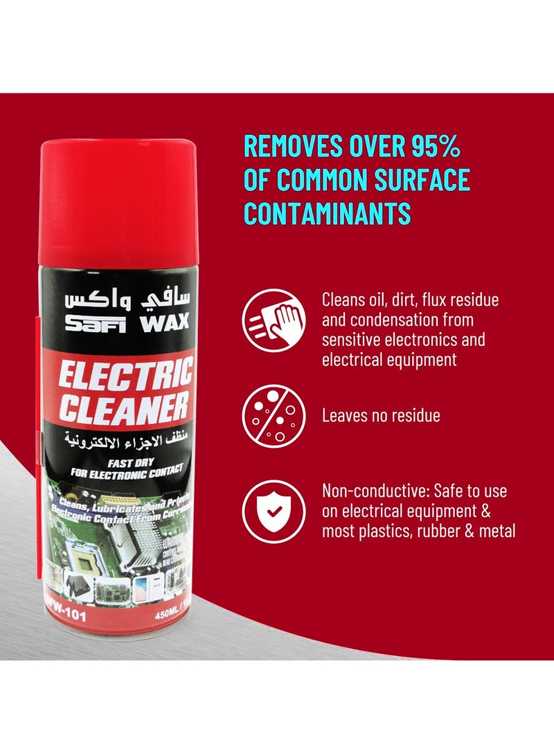 سافي واكس بخاخ منظف كهربائي من Safi Wax – 450 مل، سريع الجفاف، غير موصل للكهرباء، تركيبة خالية من البقايا - Image 3