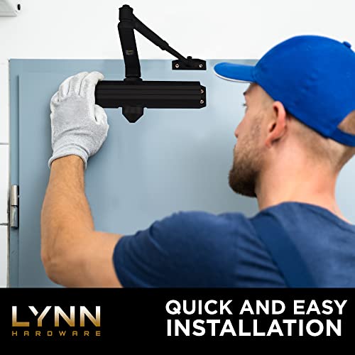 LYNN HARDWARE Medium/Heavy Duty Commercial Door Closer - DC7016 Surface Mounted, Grade 1- ADA & UL 3 Hour Fire Rated, Adjustable Size 1-6 for entrances & Aluminum storefronts- US19 Matte Black - Image 4