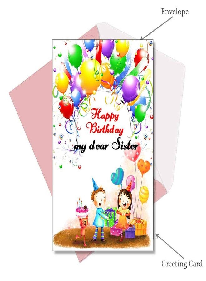 Alwaysgift Happy Birthday Sister Greeting Card, Happy Birthday Greeting Card For Sister, Birthday Greeting Card, Sister Birthday Gift (Design-4) - Image 2
