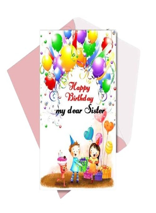 Alwaysgift Happy Birthday Sister Greeting Card, Happy Birthday Greeting Card For Sister, Birthday Greeting Card, Sister Birthday Gift (Design-4) - Image 1