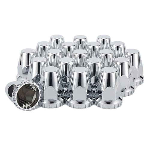 Cabtherlyn 33mm x 2 78 Lug Nut Covers PushOn Standard ABS Chrome Plastic Lug Nut Cover for Semi Trucks Trailers 20 Pack - Image 1