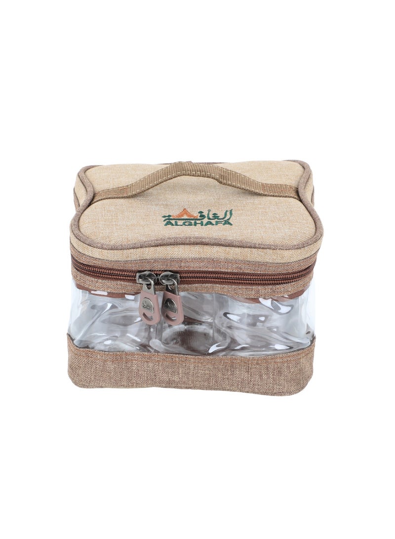 الغافة شنطة علب بهارات ,عدد 5قطع  , سعة 450 ملي, لون خشبي , من  الغافة - Image 2