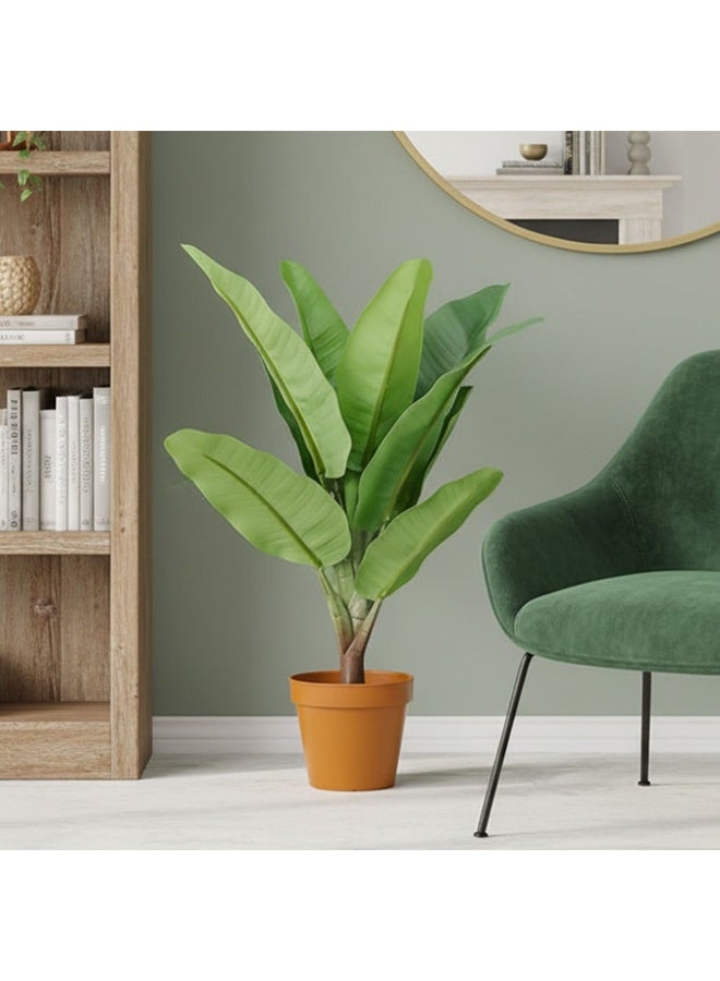 DANUBE HOME Artificial Banana Plant 75 Cm, Realistic Indoor Potted Tree For Home & Office Décor, Lush Green Leaves, Durable Pot, Tropical Faux Greenery Accent – Green - Image 4
