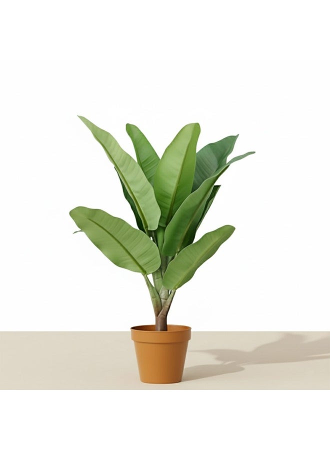 DANUBE HOME Artificial Banana Plant 75 Cm, Realistic Indoor Potted Tree For Home & Office Décor, Lush Green Leaves, Durable Pot, Tropical Faux Greenery Accent – Green - Image 1
