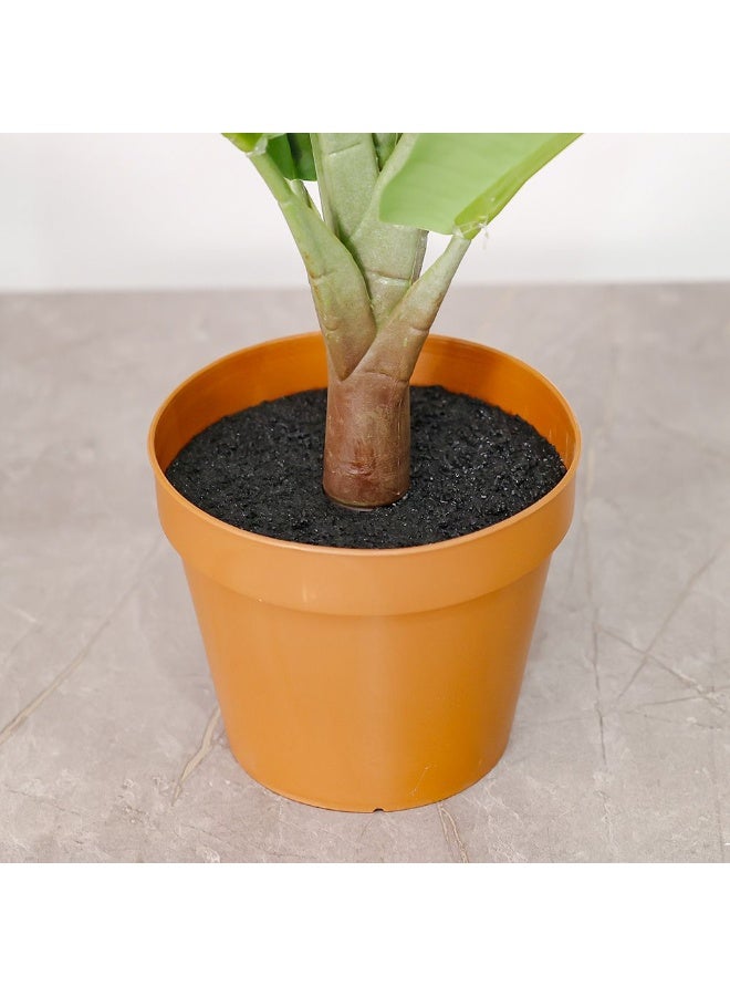 DANUBE HOME Artificial Banana Plant 75 Cm, Realistic Indoor Potted Tree For Home & Office Décor, Lush Green Leaves, Durable Pot, Tropical Faux Greenery Accent – Green - Image 2