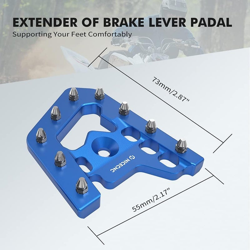NICECNC Blue Foot Brake Pedal Lever Peg Pad Extender Compatible with Yamaha Raptor 700 2013-2026 2022 2021 2020 2019 2018, 700R 2016-2026 2021 2022 2023, 700R SE 2013-2016 2018-2026 2022 2023 - Image 5