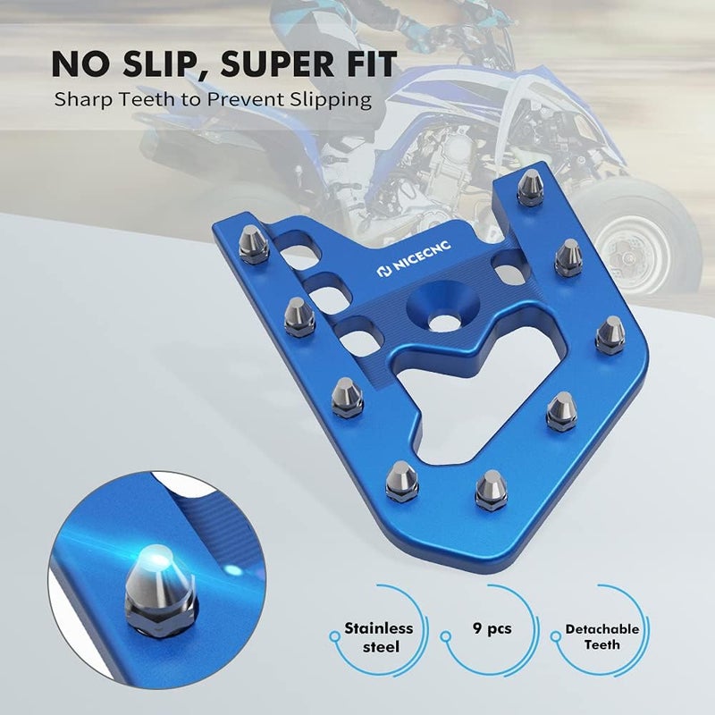NICECNC Blue Foot Brake Pedal Lever Peg Pad Extender Compatible with Yamaha Raptor 700 2013-2026 2022 2021 2020 2019 2018, 700R 2016-2026 2021 2022 2023, 700R SE 2013-2016 2018-2026 2022 2023 - Image 4