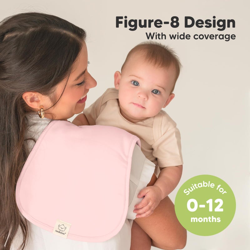 KeaBabies Organic Burp Cloths Baby Boy & Girl - 5-Pack Super Absorbent Cotton Burping Cloths for Babies, Soft & Plush Newborn Spit Up Rags, Infant Towels for Milk Spit Up, Unisex, Large 21" x 10" (Embrace) - Image 3