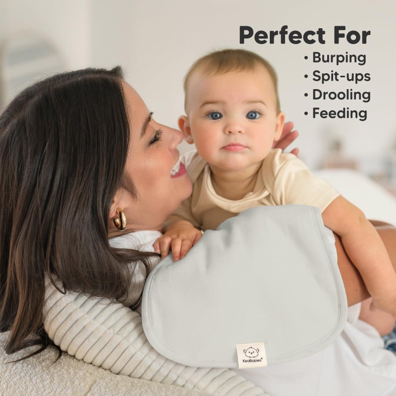 KeaBabies Organic Burp Cloths Baby Boy & Girl - 5-Pack Super Absorbent Cotton Burping Cloths for Babies, Soft & Plush Newborn Spit Up Rags, Infant Towels for Milk Spit Up, Unisex, Large 21" x 10" (Embrace) - Image 5