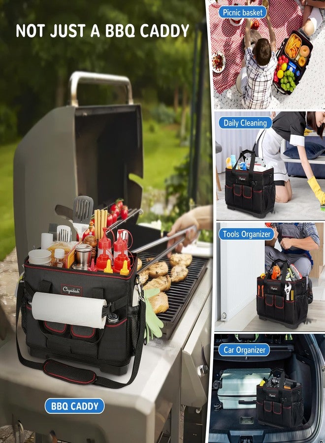 Chyaidach Versatile Griddle/Grill Caddy with Plastic Hard Bottom - Grilling Caddy Organize Utensils, Plate, Condiment - Portable Picnic Caddy for Backyard BBQ, Camping, Tailgate Party, RV Essentials - Image 5