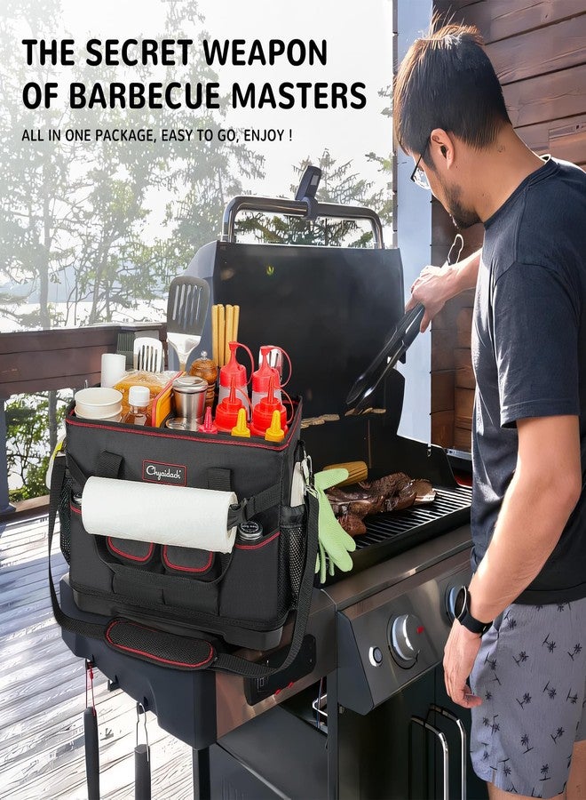 Chyaidach Versatile Griddle/Grill Caddy with Plastic Hard Bottom - Grilling Caddy Organize Utensils, Plate, Condiment - Portable Picnic Caddy for Backyard BBQ, Camping, Tailgate Party, RV Essentials - Image 2