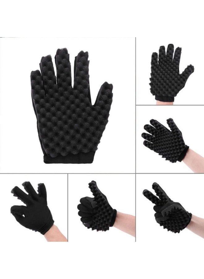 Annina Magic Twist Curl Hair Sponge  Barber Gloves Black 20cm - Image 2