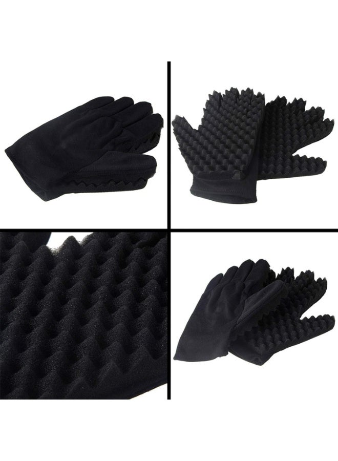 Annina Magic Twist Curl Hair Sponge  Barber Gloves Black 20cm - Image 3
