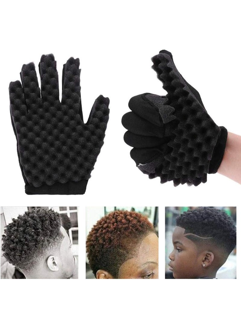 Annina Magic Twist Curl Hair Sponge  Barber Gloves Black 20cm - Image 5