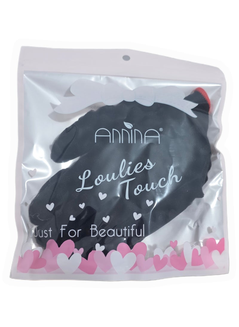 Annina Magic Twist Curl Hair Sponge  Barber Gloves Black 20cm - Image 1