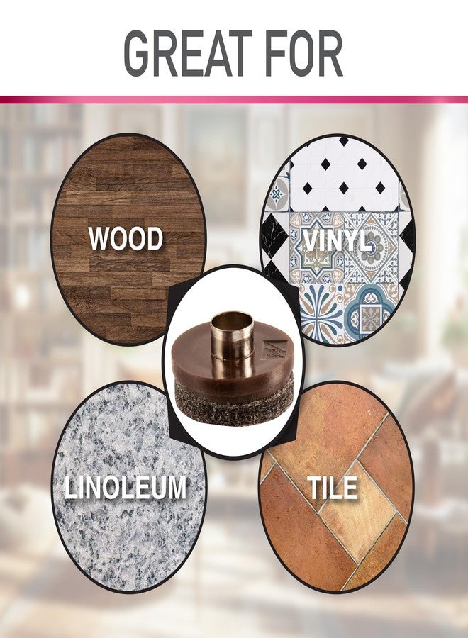 SOFTTOUCH 1 1/2" Round Nail On Heavy Duty Felt Furniture Pads for Wood Furniture, Protect Hard Floor Surfaces from Scratches, Brown (4 Pack) - Image 3