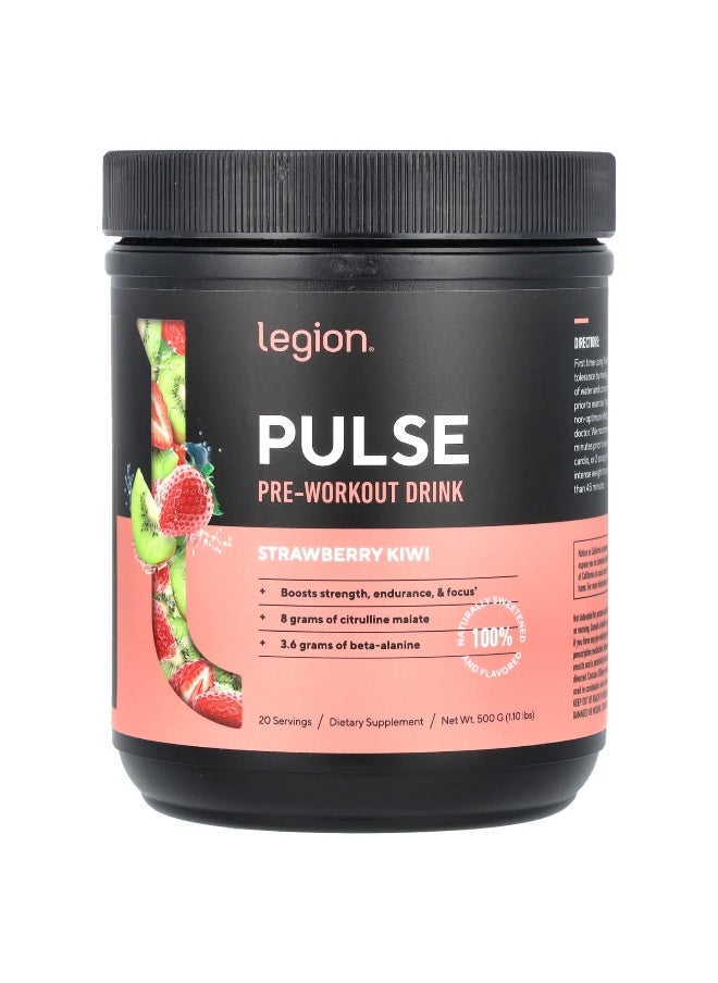 Legion Athletics Legion Athletics, Pulse, Pre-Workout Drink, Strawberry Kiwi, 1.1 lbs (500 g)  - Image 1