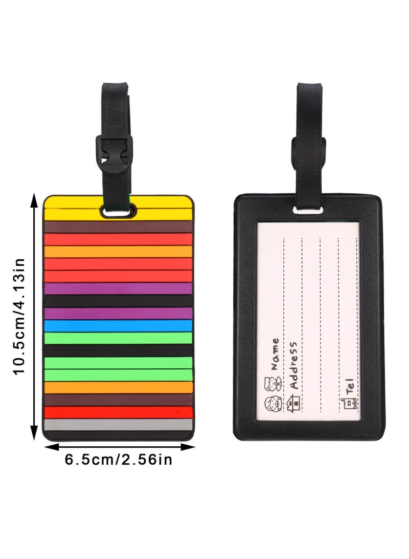 6-Piece Luggage Tag Set for Suitcases, Handbags, School Bags, and Instruments - Includes Name and Address Tags with Information Card and Hanging Buckle. - Image 4