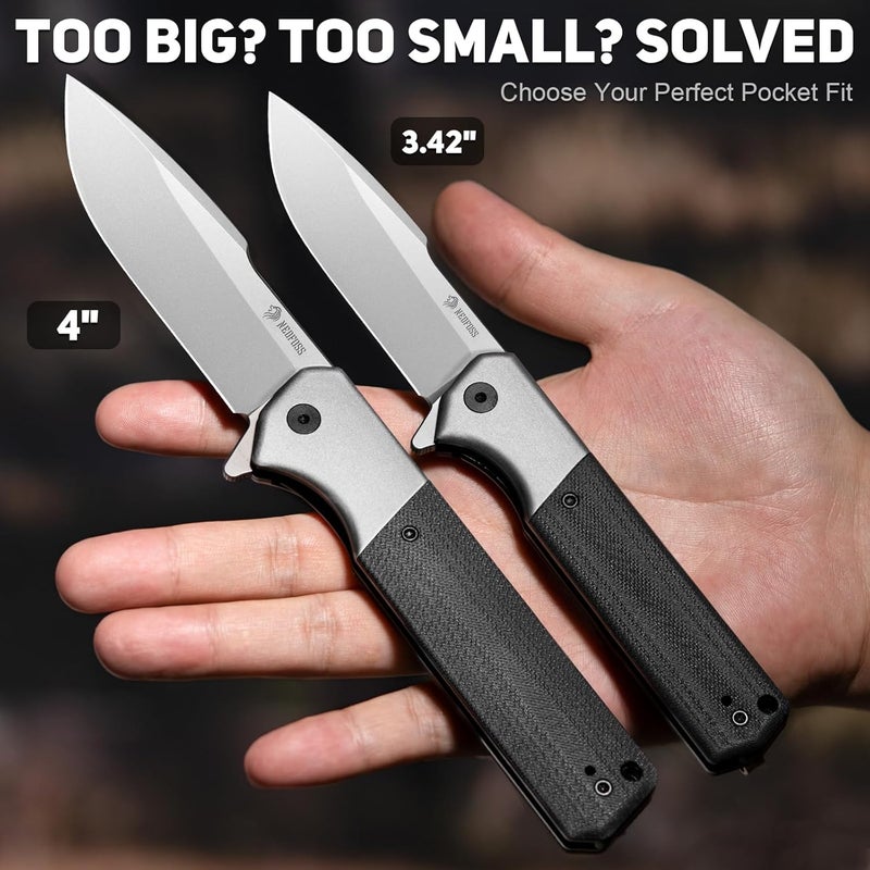 NedFoss BEAST Folding Pocket Knife, 3.96" D2 Steel Tactical Knife with Lightweight Aluminum Bolster & G10 Handle, Liner Lock, Reversible Clip for Everyday Carry Outdoor Use - Image 5