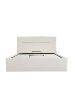 DANUBE HOME سرير هيندريكس كوين من دانوب هوم مع تخزين هيدروليكي، تصميم عصري قوي، إطار سرير مزدوج خشبي، طول 225 سم × عرض 167 سم × ارتفاع 103 سم، أبيض  - Image 2