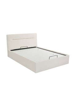 DANUBE HOME سرير هيندريكس كوين من دانوب هوم مع تخزين هيدروليكي، تصميم عصري قوي، إطار سرير مزدوج خشبي، طول 225 سم × عرض 167 سم × ارتفاع 103 سم، أبيض  - Image 5