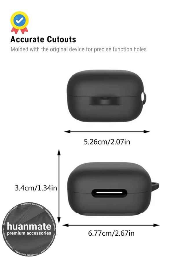 huanmate Anker SoundCore R50i NC Silicone Case Cover - Black - Made with Soft Silicone, Lightweight & Durable - Stylish Design, Accurate Cut-outs, Easy Installation & Removal  - Image 5