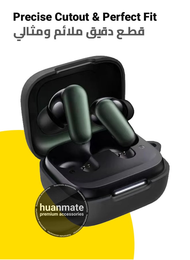huanmate Anker SoundCore R50i NC Silicone Case Cover - Black - Made with Soft Silicone, Lightweight & Durable - Stylish Design, Accurate Cut-outs, Easy Installation & Removal  - Image 2