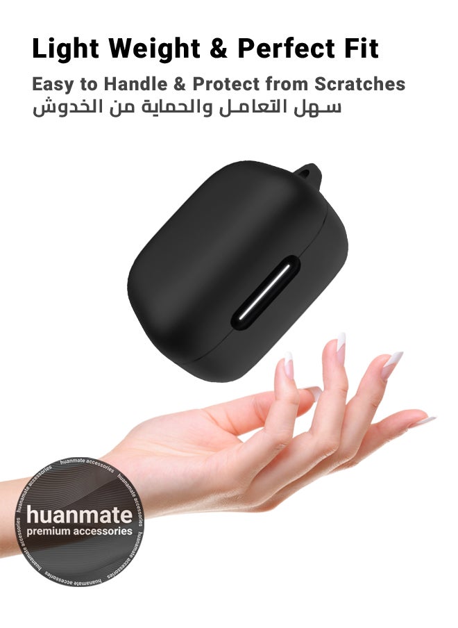 huanmate Anker SoundCore R50i NC Silicone Case Cover - Black - Made with Soft Silicone, Lightweight & Durable - Stylish Design, Accurate Cut-outs, Easy Installation & Removal  - Image 3