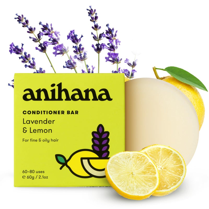 ANIHANA Conditioner Bar for Thin Fine Oily Hair Gives Hair Volume & Body Natural Healthy Look and Shine Paraben Free Lavender and Lemon 2.1 oz - Image 1