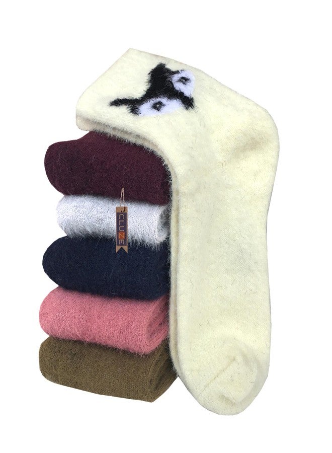 CLUZE Polyester Kids Super Soft Cozy Warm Stretchy Fuzzy Winter Ankle Length Socks For Boys Girls Pack Of 3 Free Size, Multicolour - Image 2