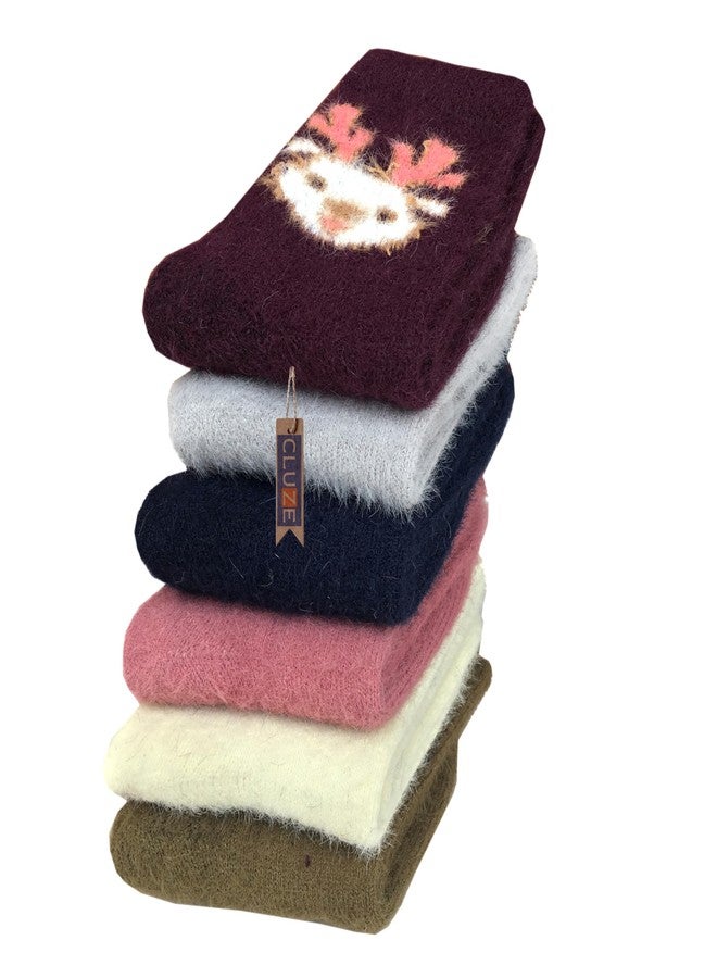 CLUZE Polyester Kids Super Soft Cozy Warm Stretchy Fuzzy Winter Ankle Length Socks For Boys Girls Pack Of 3 Free Size, Multicolour - Image 1