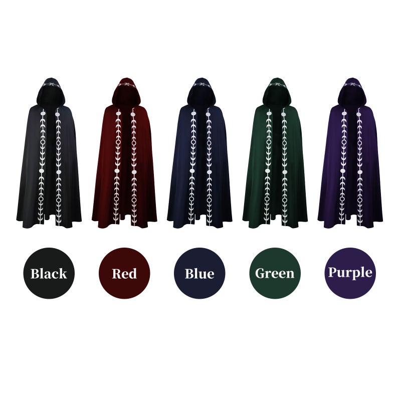 Halloween Hooded Cloak Unisex Cape Men Women Long Cloak Fancy Dress Role Cosplay Costumes Outwear Medieval Gothic Cape Halloween Party Props - Image 2