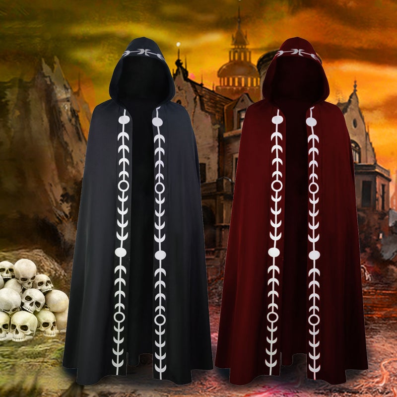 Halloween Hooded Cloak Unisex Cape Men Women Long Cloak Fancy Dress Role Cosplay Costumes Outwear Medieval Gothic Cape Halloween Party Props - Image 4