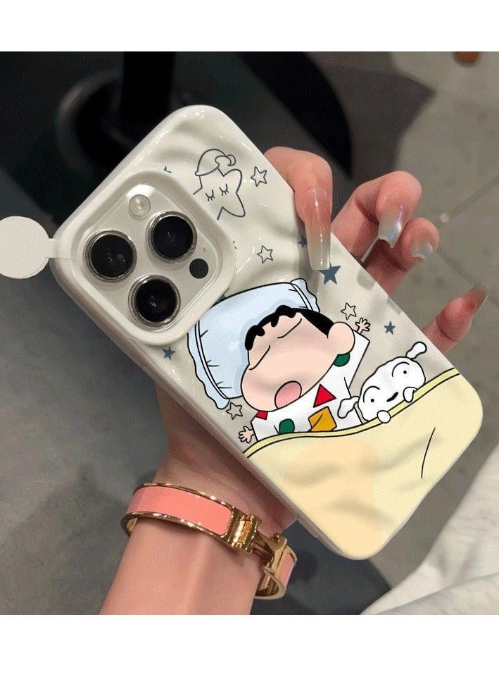 NIBEMINENT Sleep Xiao Xin Protective TPU Case Cover For iPhone 14 Pro Max, White