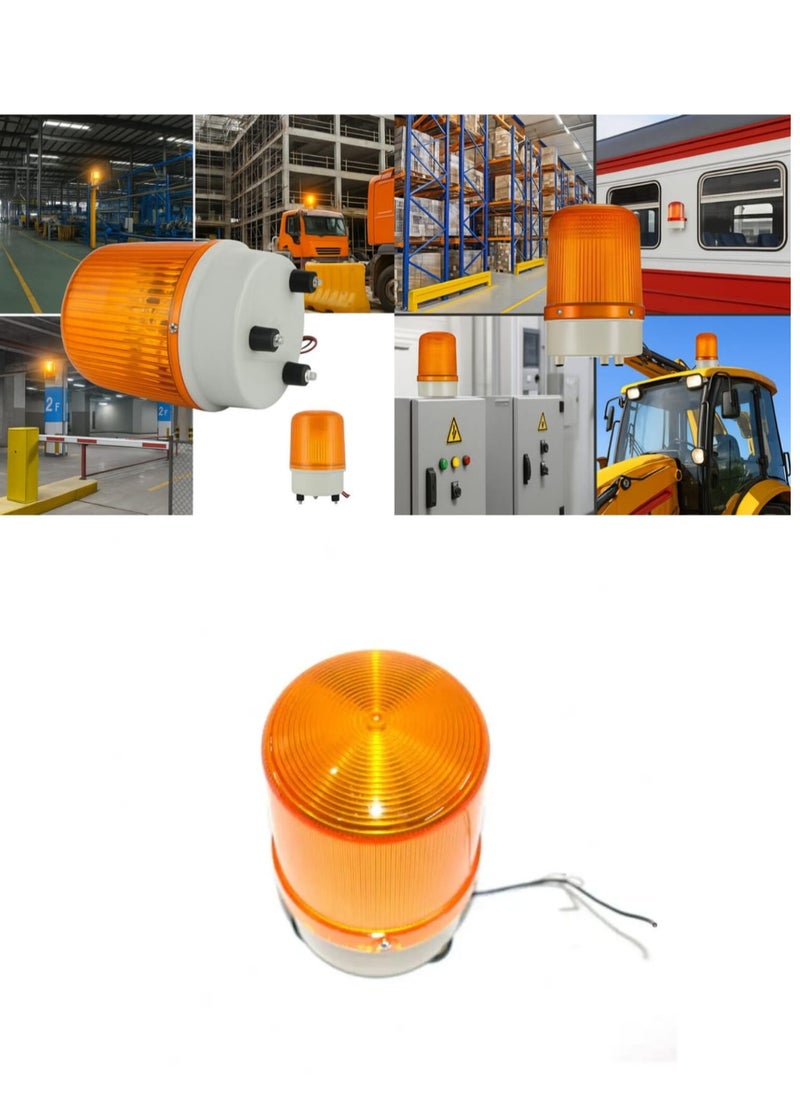 Rotating Industrial Warning Light – Designed to Alert Workers or Pedestrians in Various Worksite Environments. Provides a Strong Amber Light