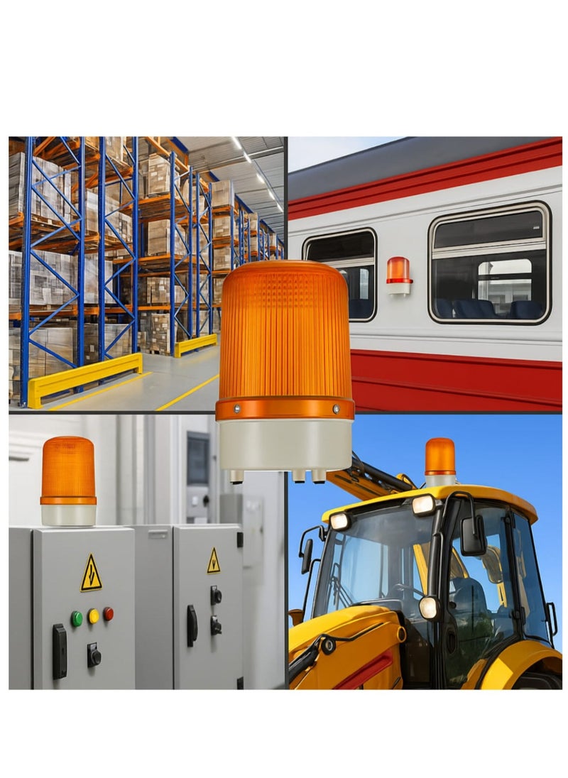 Generic Rotating Industrial Warning Light – Designed to Alert Workers or Pedestrians in Various Worksite Environments. Provides a Strong Amber Light  - Image 1