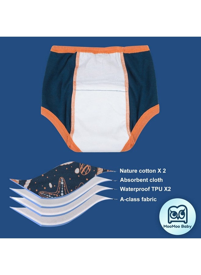 MooMoo Baby 8 Packs Potty Training Pants Cotton Absorbent Training Underwear for Toddler Baby Boy 4T - Image 1