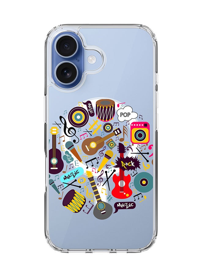 Stylizedd Classic Clear MagSafe Case for iPhone 17 , Hybrid Soft Case Flexible Edges Anti Drop TPU PC Gel Thin Transparent Cover [ Designed for iPhone 17 ] - Muscial Instruments