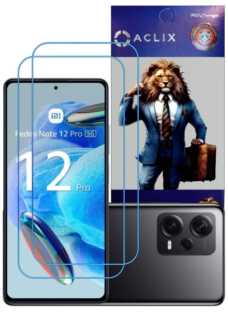 ACLIX 2 Pieces Antistatic ESD Dustproof Premium Quality High Definition Clear Tempered Glass Screen Protector Designed For Xiaomi Redmi Note 12  Pro - Image 1