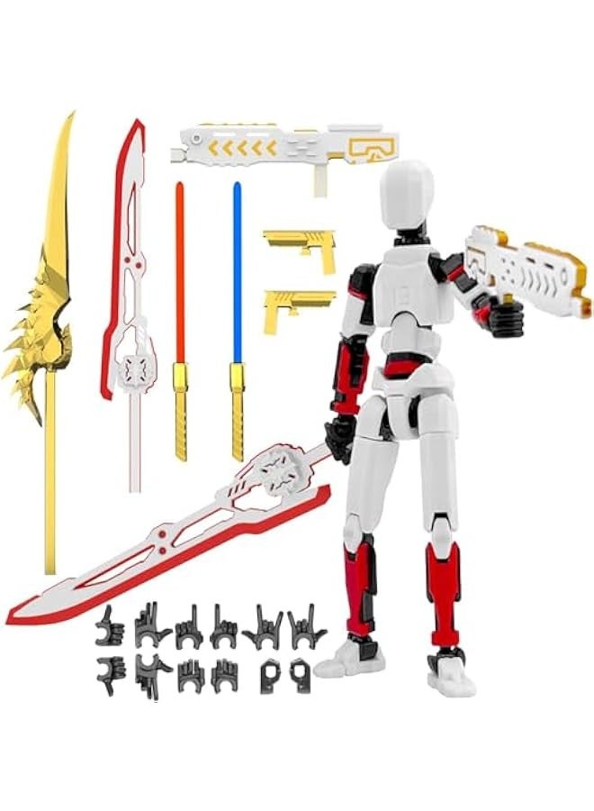 Assembly Completed T13 Action Figure Hero 13 Action Figure Titan 13 Dummy 13 Lucky 13 Action Figure, 3D Printed Multi-Jointed Movable for Stop Motion Animation Adult Desktop Decor (Universe) - Image 1