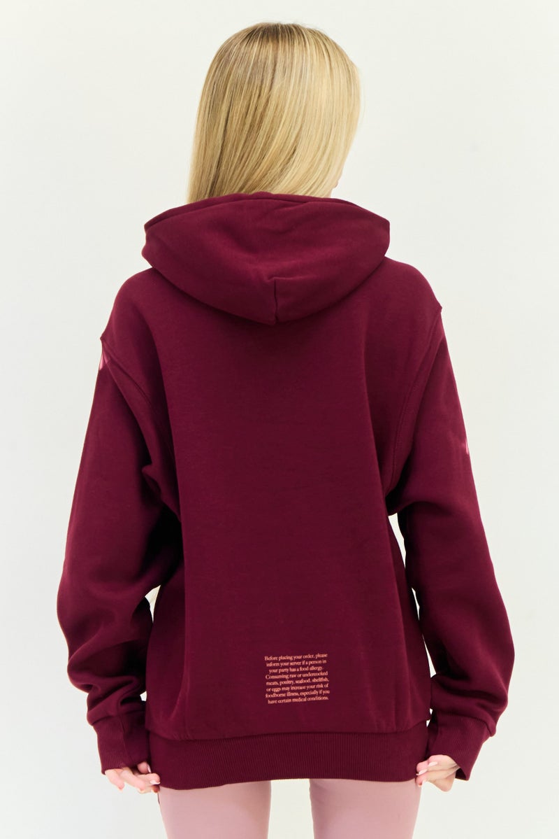 Reebok Women Oversized Fit Long Sleeves Outdoor Hoodies, Maroon - Image 3